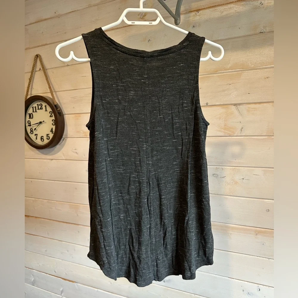 Old Navy | Black Heathered Luxe Jersey Swing Tank - Picture 6 of 6